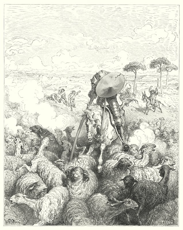Gustave Dorés Don Quixote: "Er griff die Schafherde an" von Gustave Dore