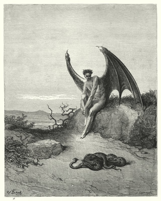 Illustration von Gustave Doré für Miltons Paradise Lost, Buch IX, Zeilen 182, 183 von Gustave Dore