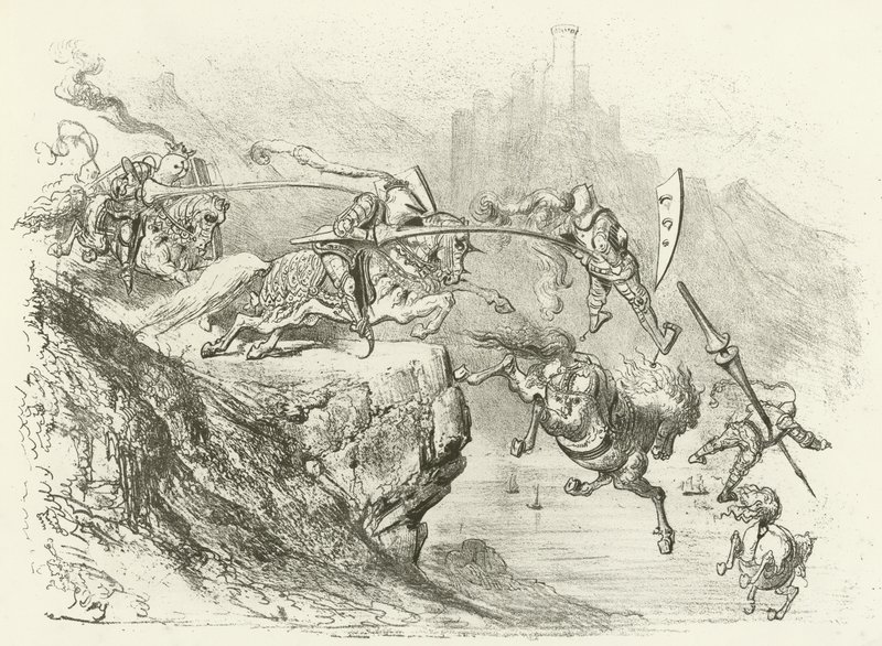 Rittertum im 12. Jahrhundert (Gravur) von Gustave Dore