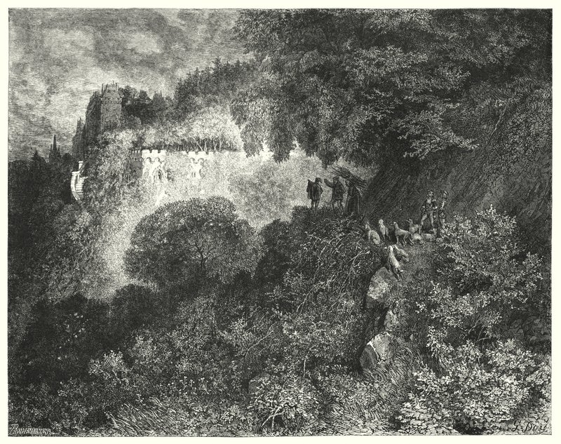 La Belle Au Bois Dormant; Dornröschen (Gravur) von Gustave Dore