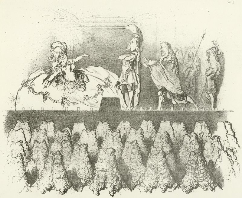 Racine vor dem Hof von Versailles 1695 von Gustave Dore