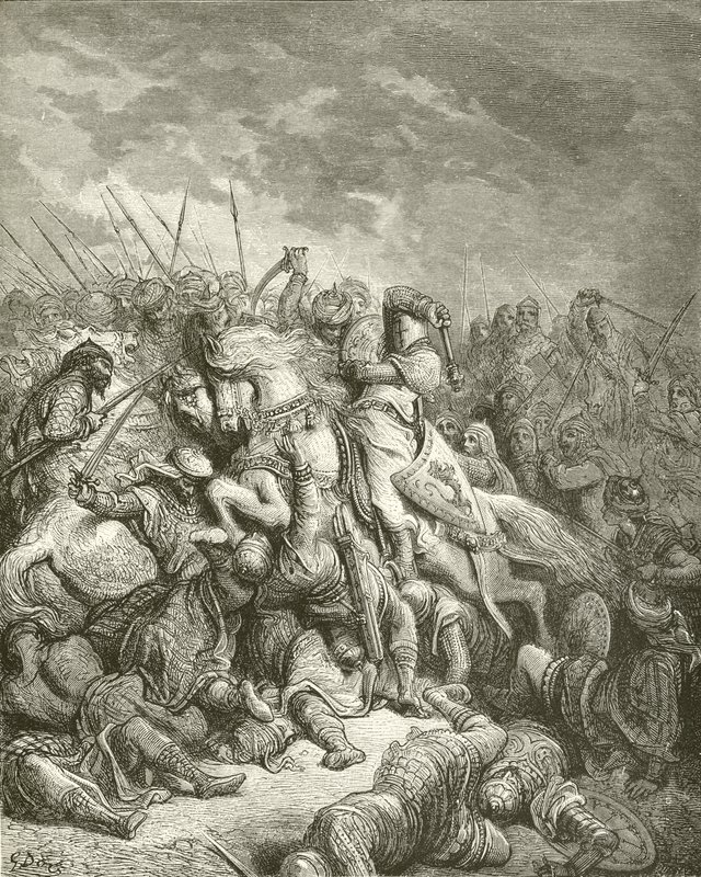 Richard in der Schlacht von Arsur von Gustave Dore