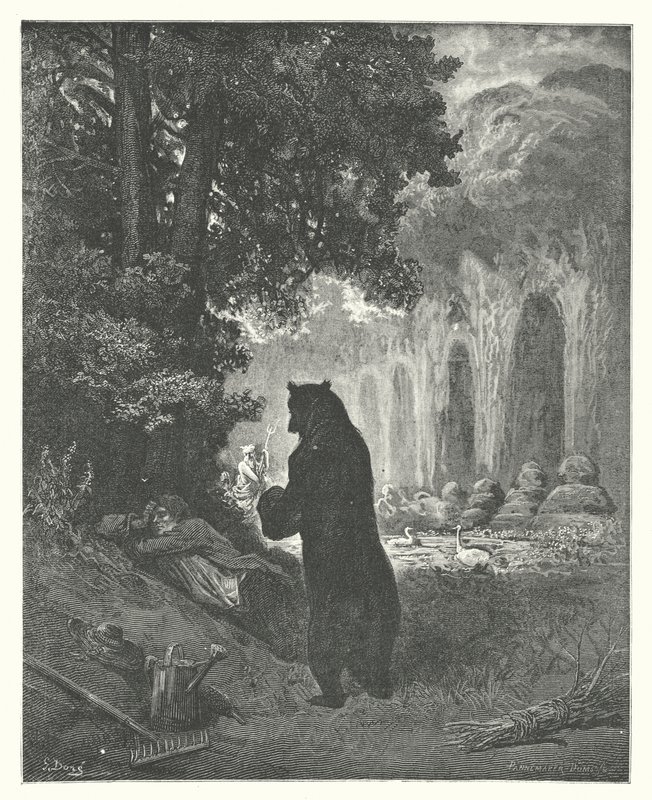 Die Fabeln von La Fontaine: Der Bär und der Gartenliebhaber von Gustave Dore