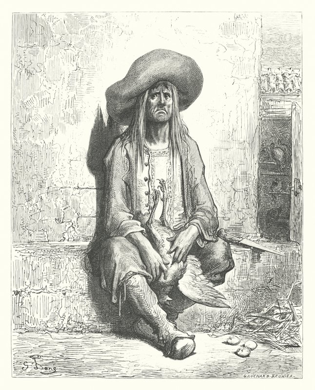 Die Fabeln von La Fontaine: Die Henne mit den goldenen Eiern von Gustave Dore