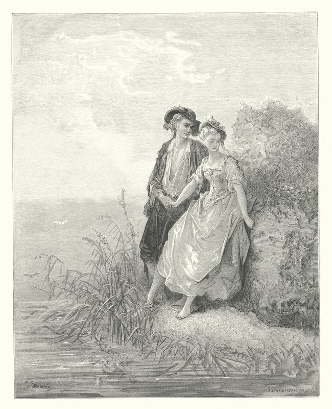 Die Fabeln von La Fontaine: Tircis und Amaranth von Gustave Dore