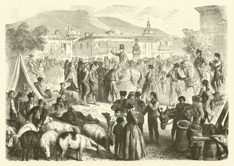 Jährlicher Jahrmarkt der Stadt Alcala, Spanien von Gustave Janet