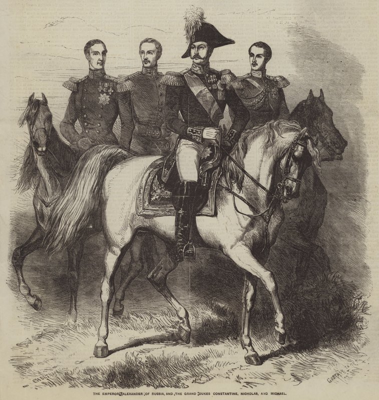 Der Kaiser Alexander von Russland und die Großfürsten Konstantin, Nikolaus und Michael von Gustave Janet