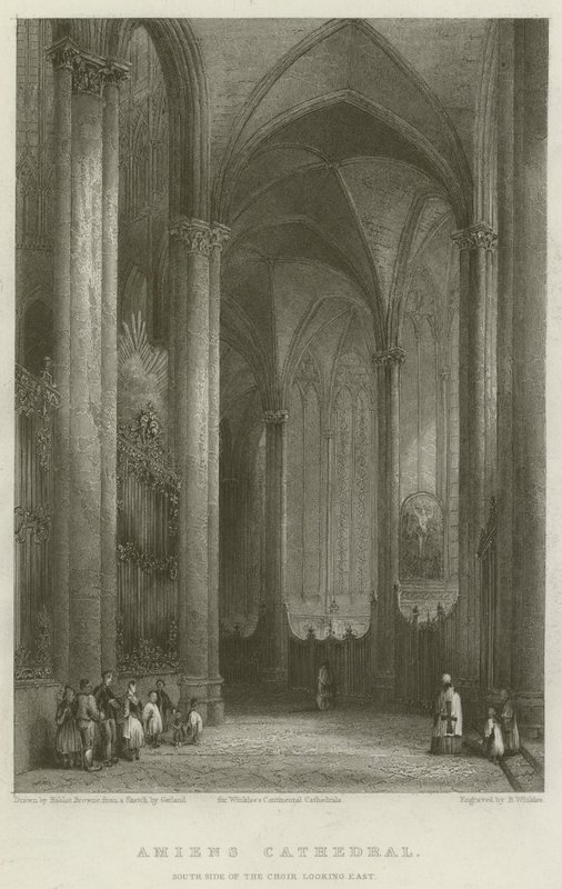 Kathedrale von Amiens, Südseite des Chors, Blick nach Osten von Hablot Knight Browne