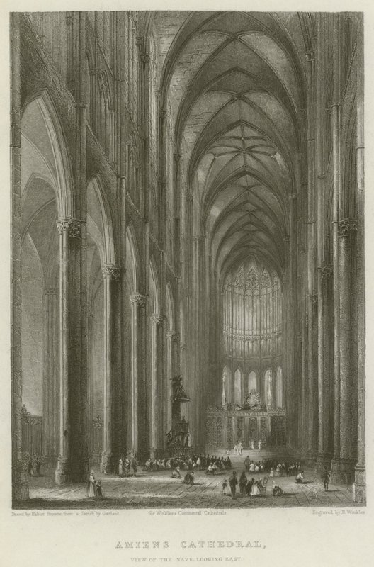 Kathedrale von Amiens, Blick auf das Kirchenschiff, Blick nach Osten von Hablot Knight Browne