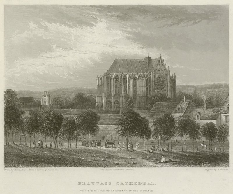 Kathedrale von Beauvais, mit der Kirche St. Etienne in der Ferne von Hablot Knight Browne