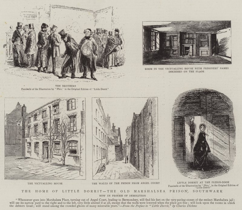 Das Zuhause von Little Dorrit, das alte Marshalsea-Gefängnis, Southwark von Hablot Knight Browne