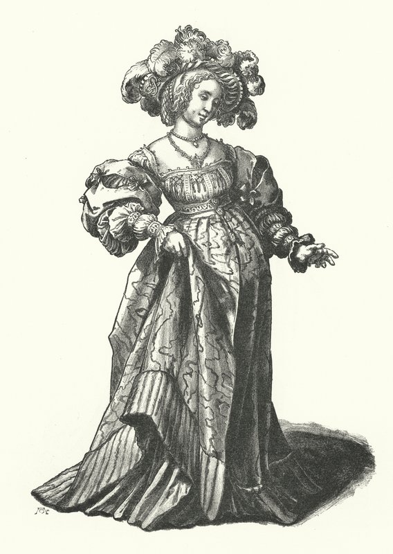 Kostüm einer Frau aus Basel von Hans (after) Holbein the Younger
