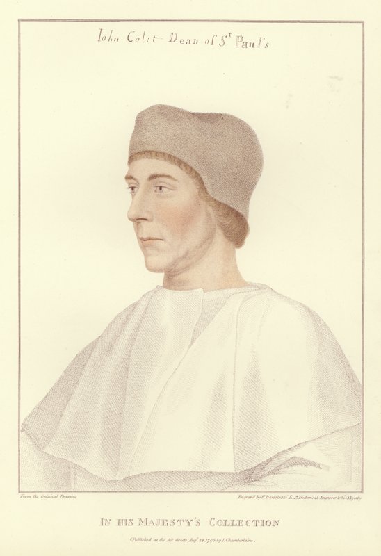 John Colet, Dekan der St. Pauls Kathedrale (Aquatinta) von Hans Holbein der Jüngere