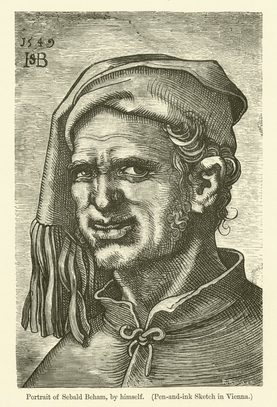 Selbstporträt des deutschen Malers und Druckgrafikers Sebald Beham von Hans Sebald Beham