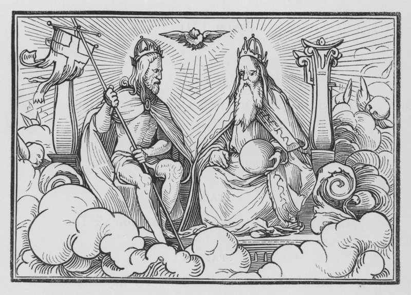 Eine Vorhersage des Reiches Christi, Psalm CX, 1 von Hans after Holbein the Younger