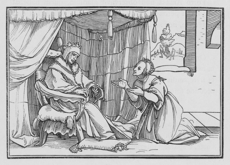 Abischag pflegt David, 1 Könige I, 3 von Hans after Holbein the Younger