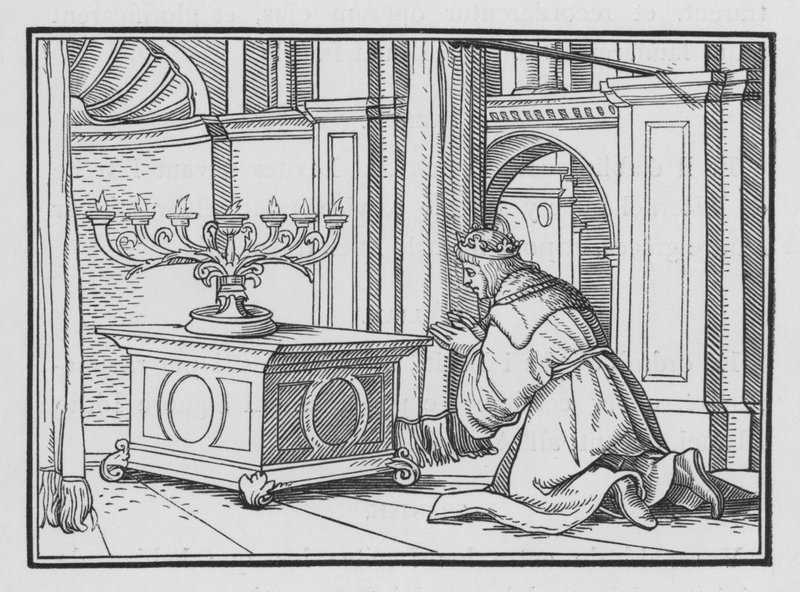 Das feierliche Opfer Salomos in Gibeon, 2 Chroniken I, 6 von Hans after Holbein the Younger