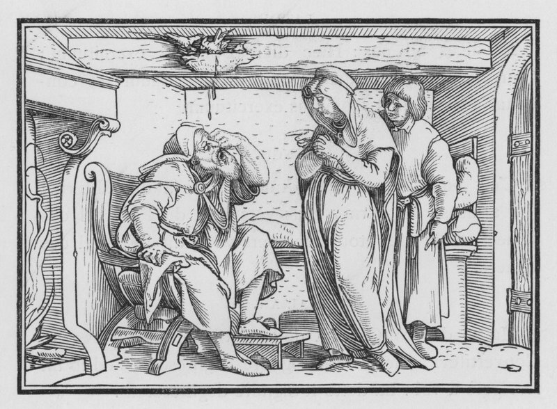 Tobit wird blind, Tobit II, 10 von Hans after Holbein the Younger