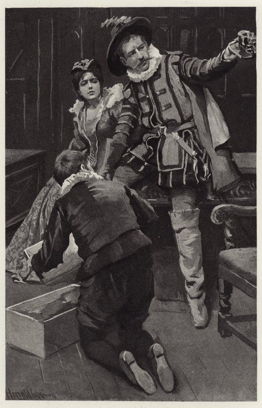 Petruchio begann erneut zu toben und sagte, die Mütze sei in einer Schüssel geformt von Harold Copping