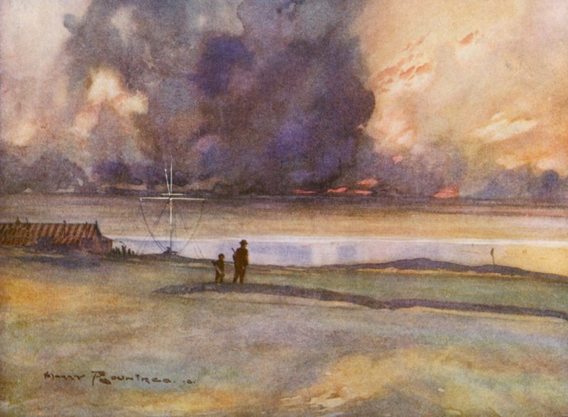 Golfplätze: Porthcowl, zum achtzehnten Grün gehen von Harry (1878-1950) Rountree