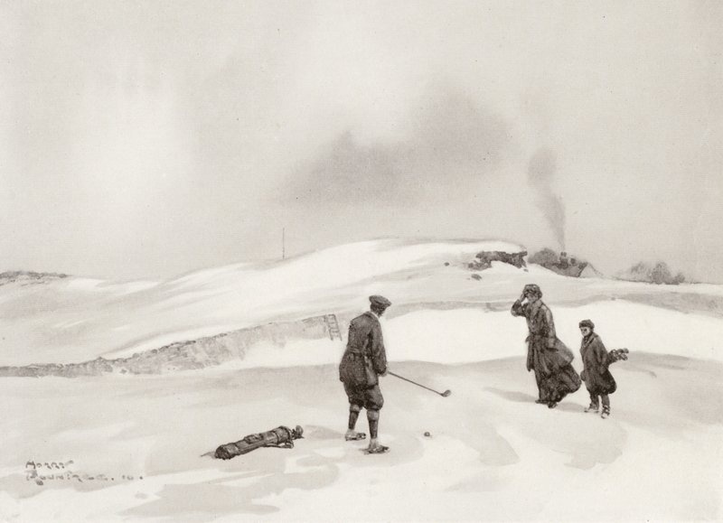 Golfplätze: Skegness, der zweite Schlag am neunten Loch von Harry (1878 1950) Rountree