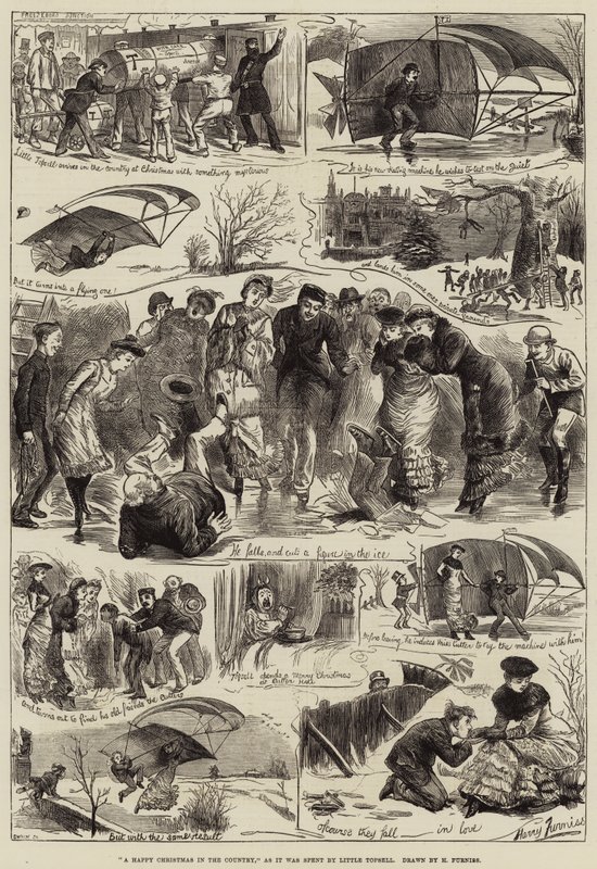 Ein glückliches Weihnachten auf dem Land, wie es von Little Topsell verbracht wurde von Harry Furniss