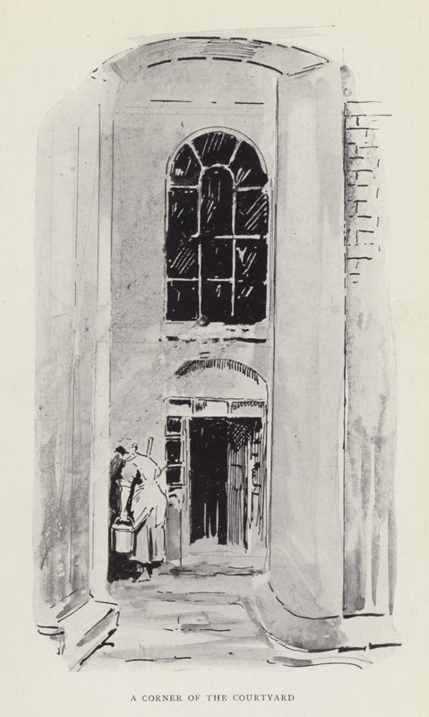 Eine Ecke des Innenhofs von Harry Furniss