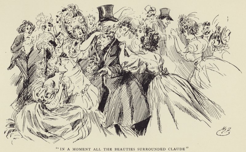 In einem Moment umringten alle Schönheiten Claude von Harry Furniss