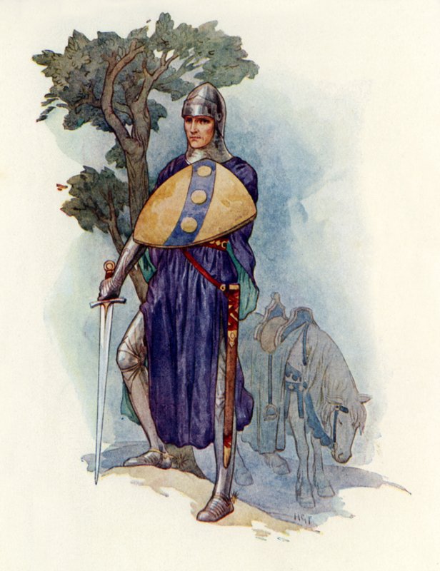 Ein Ritter versperrt den Weg von Harry George Theaker