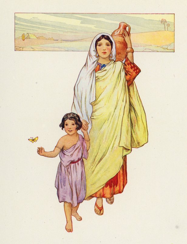 Hagar und Ismael zogen in die Wüste von Harry George Theaker