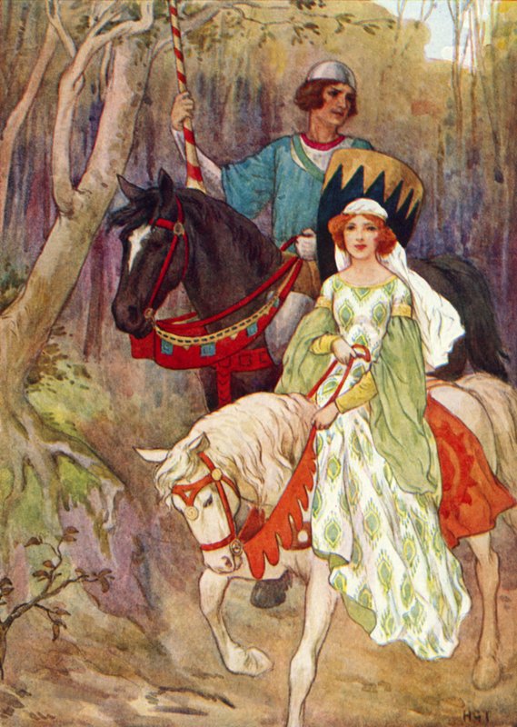 Prinzessin Olwen begleitet vom Schweinestall-Prinzen von Harry George Theaker