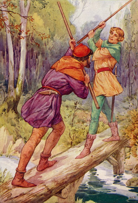 Robin Hood und Little John von Harry George Theaker