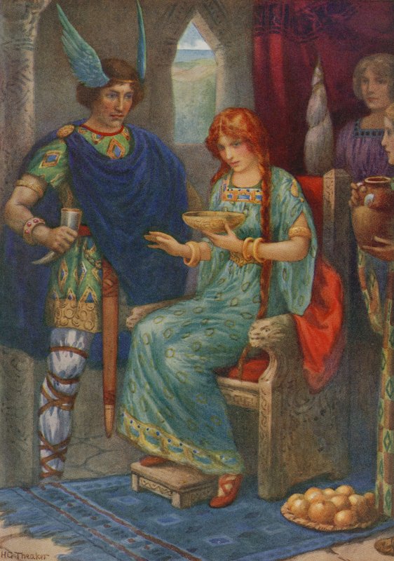 Skyrnir und Gerda, aus "Frey und Gerda" von Harry George Theaker
