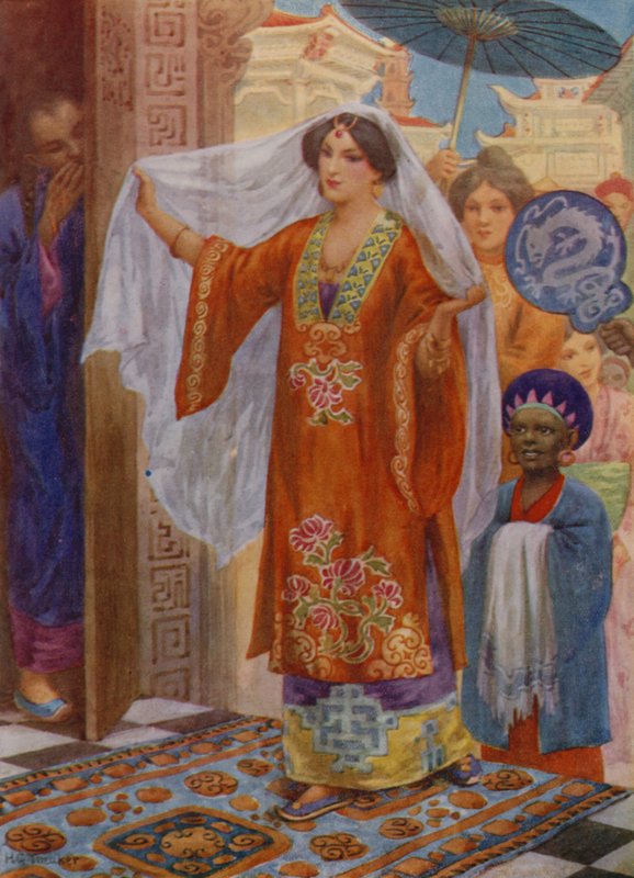 Die Prinzessin auf dem Weg zum Bad von Harry George Theaker