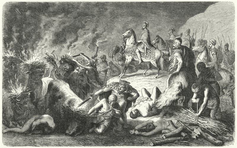 Hannibal bei der Belagerung von Casilinum, 216-215 v. Chr. (Stich) von Heinrich Leutemann