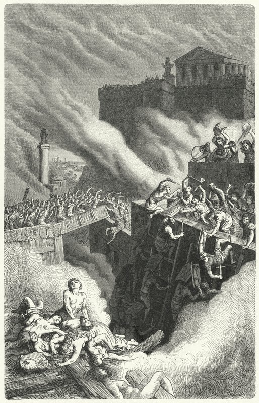 Sturm auf die Byrsa und die Zerstörung Karthagos von Heinrich Leutemann