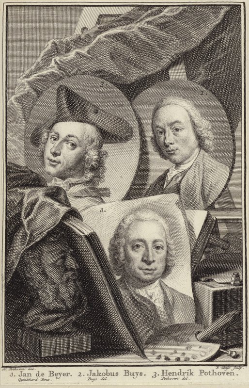 Porträt von Jan de Beijer, Jacobus Buys und Hendrik Pothoven von Hendrik Pothoven