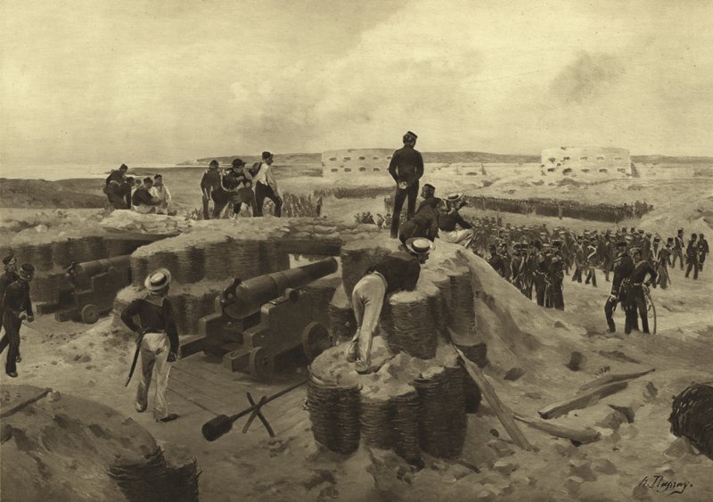 Schlacht von Bomarsund, 1854 von Henri Louis Dupray