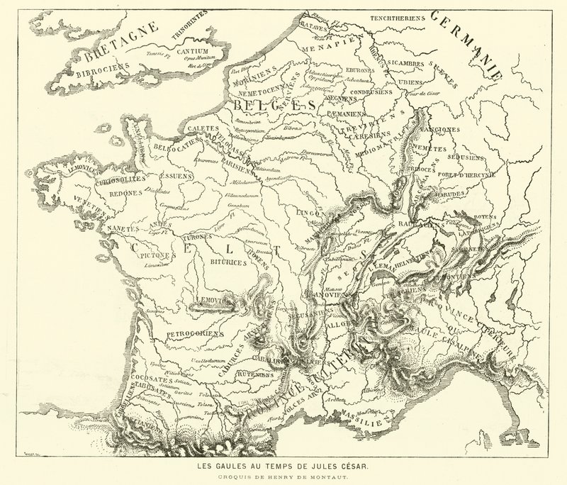 Länder der Gallier zur Zeit von Julius Caesar (Stich) von Henri de (after) Montaut