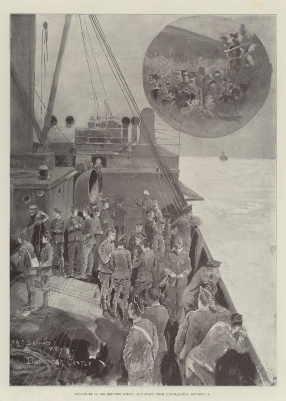 Abreise von Sir Redvers Buller und Stab aus Southampton, 14. Oktober von Henry Charles Seppings Wright