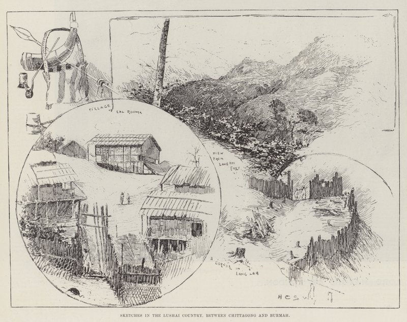 Skizzen im Lushai-Land, zwischen Chittagong und Burma von Henry Charles Seppings Wright