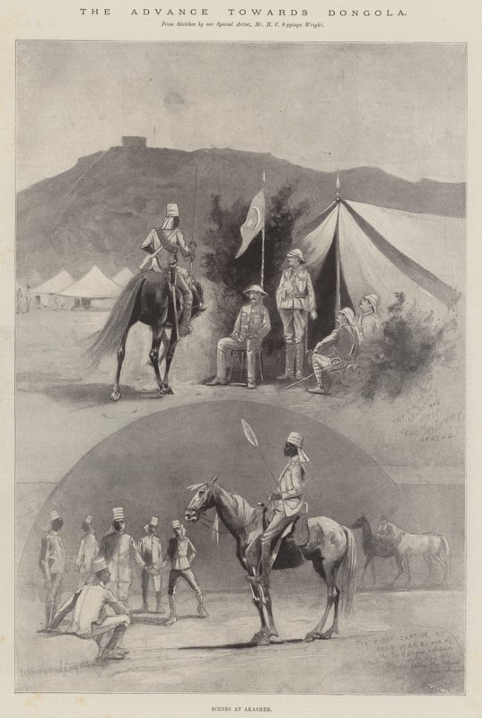 Der Vormarsch auf Dongola, Szenen in Akasheh von Henry Charles Seppings Wright