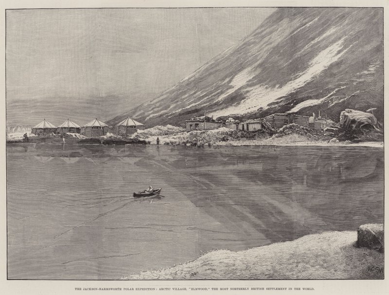 Die Jackson-Harmsworth-Polarexpedition, Arktisches Dorf, Elmwood, die nördlichste britische Siedlung der Welt von Henry Charles Seppings Wright