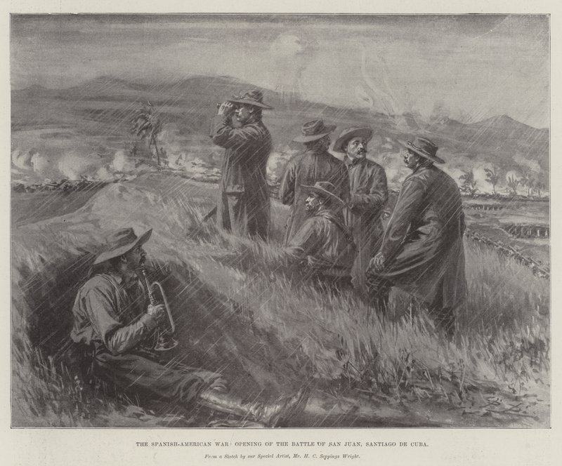 Der Spanisch-Amerikanische Krieg, Eröffnung der Schlacht von San Juan, Santiago de Cuba von Henry Charles Seppings Wright