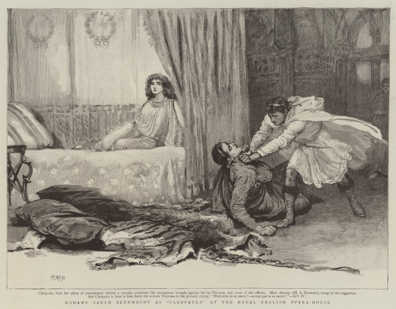 Madame Sarah Bernhardt als Cleopatra im Royal English Opera-House von Henry Marriott Paget