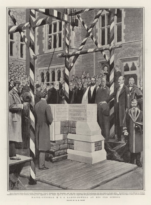 Generalmajor R S S Baden-Powell an seiner alten Schule von Henry Marriott Paget