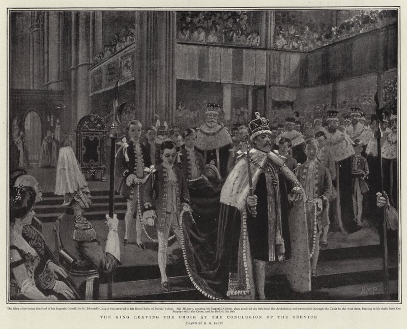 Der König verlässt den Chor am Ende des Gottesdienstes von Henry Marriott Paget