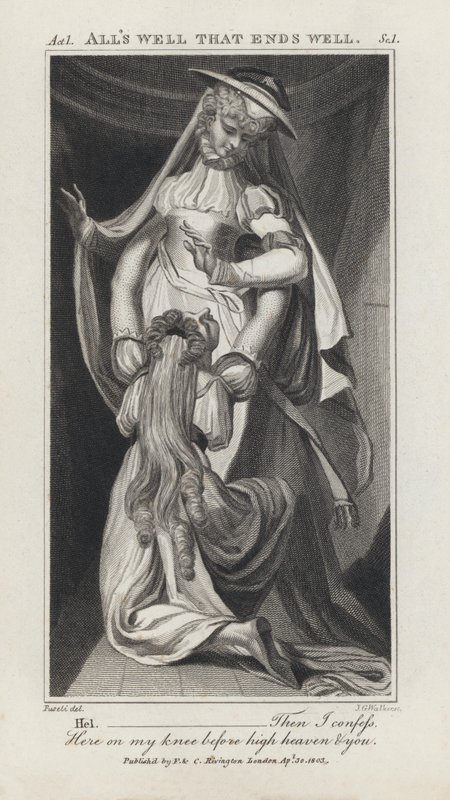 Illustration für Shakespeares Ende gut, alles gut (Gravur) von Henry  Fuseli