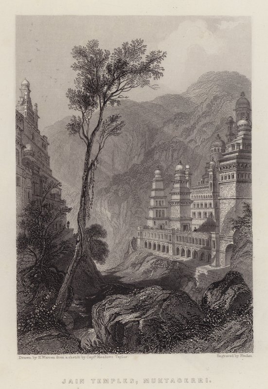 Jain-Tempel, Muktagerri (Farblithografie) von Henry (after) Warren