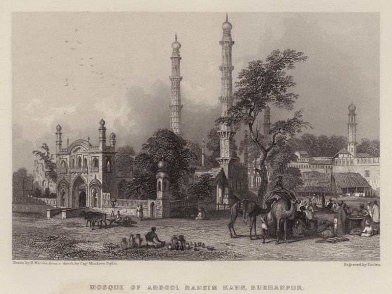 Moschee von Abdool Raheim Kahn, Burhanpur von Henry (after) Warren